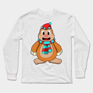 Mole with Scarf & Bobble hat Long Sleeve T-Shirt